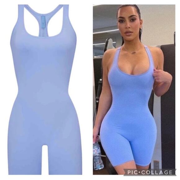 SKIMS Other - RARE SKIMS Size 2X Women’s Swim Cycle Suit One Piece Periwinkle Blue NWT